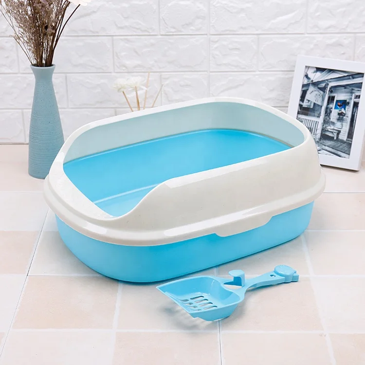 Eco-Friendly Self Cleaning Pet Cat Toilet Box Large Plastic Cat Litter Box Pan With Scoop