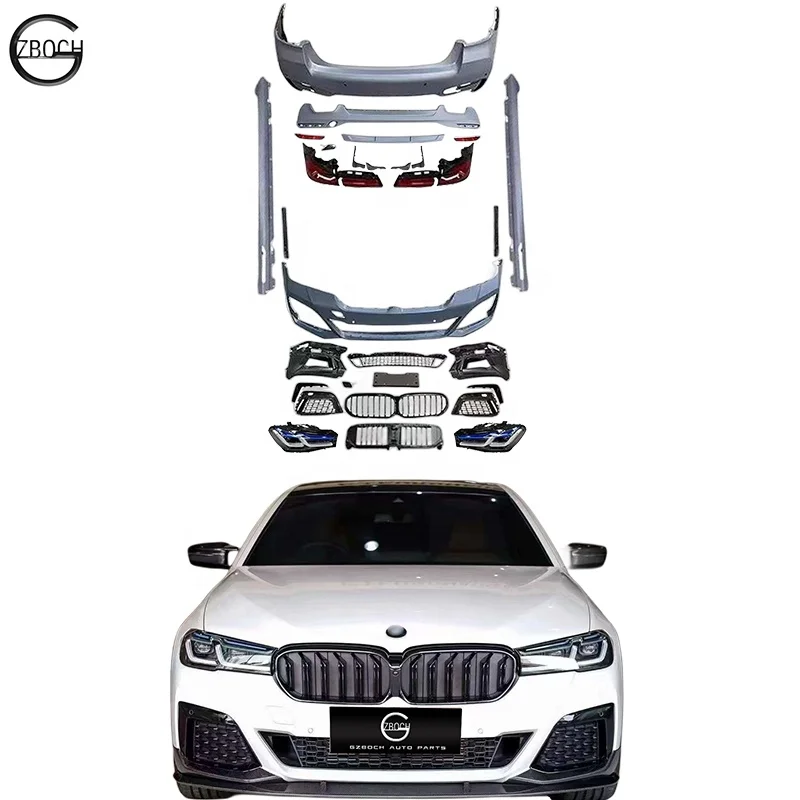 Old to new bodykit для BMW 5 серии G30 G38 2016 + Обновление 2023 G30 MT комплекты кузова фары Задние фары M спортивный бампер M tech kit