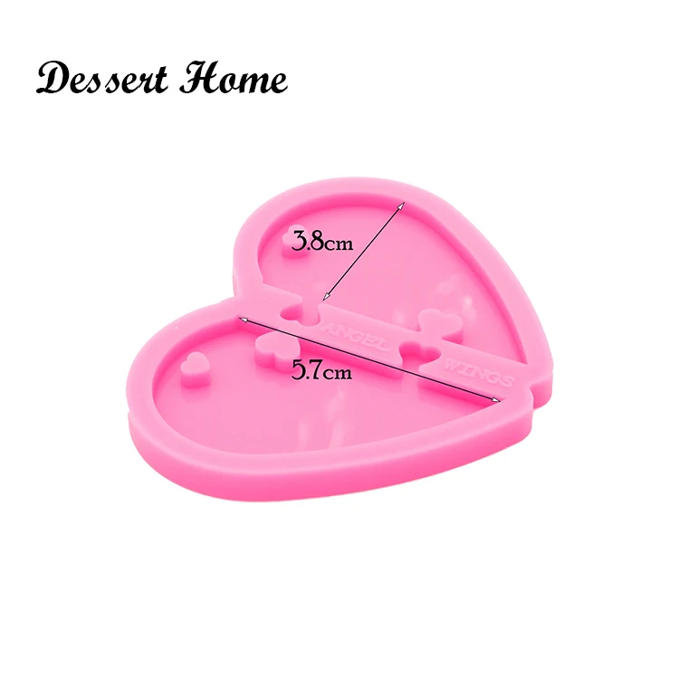 DY0633 Shiny Paisley Heart and Puzzle/Paw Keychain Silicone Mold Friendship Heart Mould Crafting Jewelry Epoxy Tools Resin Cake