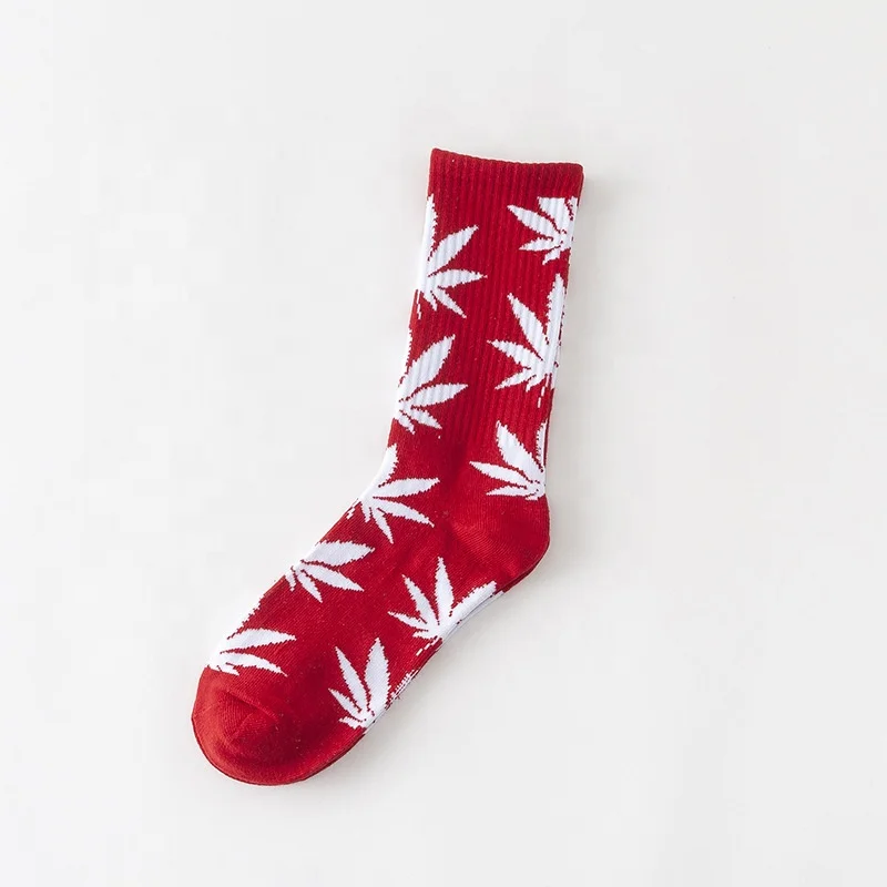 
hip hop Men leaf socks Maple Socks Weed fancy crew socks 