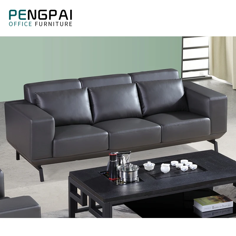 PENGPAI New Design PU Leather  Office Sofa  Lounge Sofa Design Furniture with Backrest Office Furniture