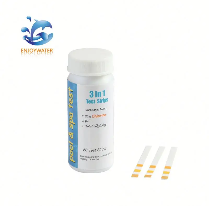 3 Way Water Test Ph Test Strip For Ph, Free Chlorine,Total Alkalinity