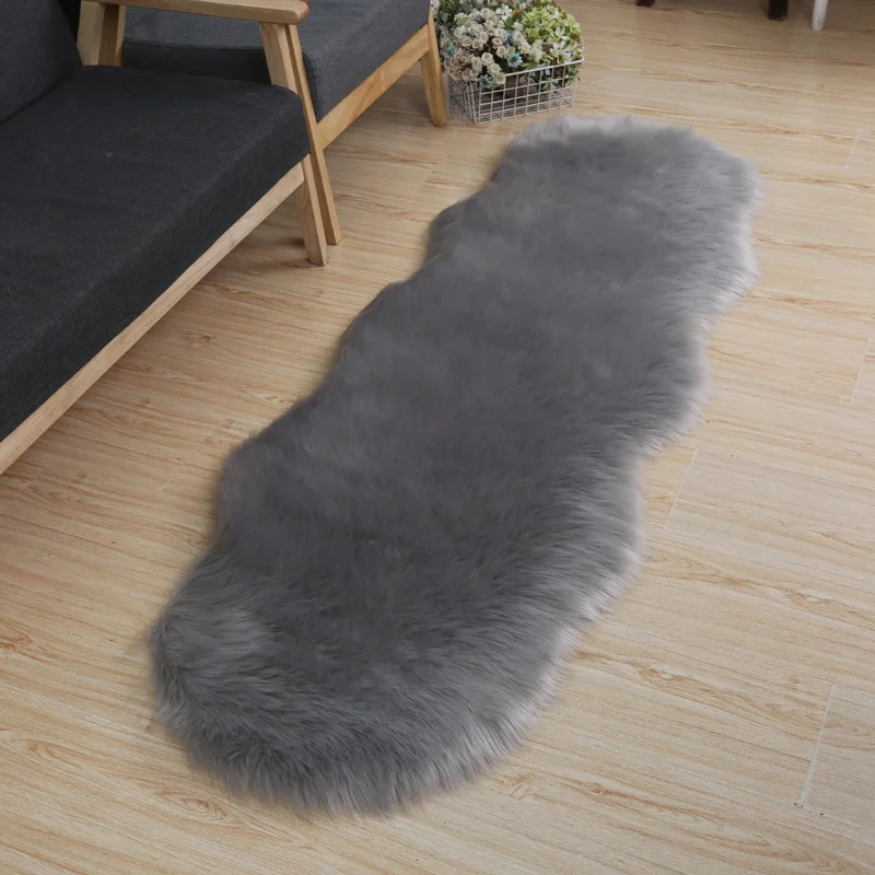 Cross border leather shape plush bedroom bedside carpet and irregular floor mat decorative bay window mat leather shape