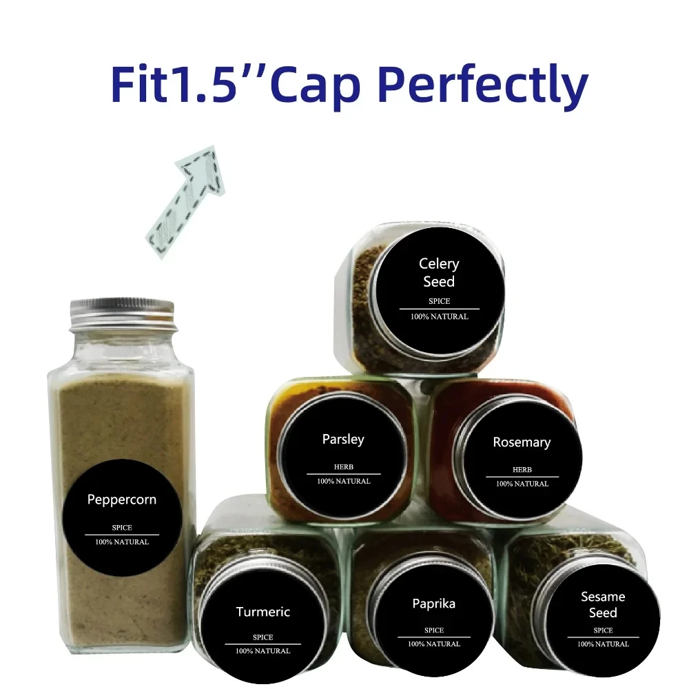 Custom PVC Reusable Spice Can Labels And Food Storage Erasable Chalkboard Stickers Blackboard Pasting Spice Labels