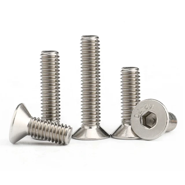 M0.6 M1 M1.6 M2 M3 M4 M6 M8 M10 M12 Stainless Steel DIN7991 Countersunk Head socket head Allen Screw Bolt
