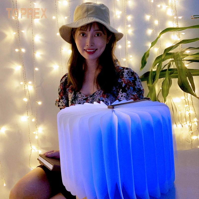  Складная Светодиодная лампа-книжка Easycarry Usb перезаряжаемая деревянная для украшения