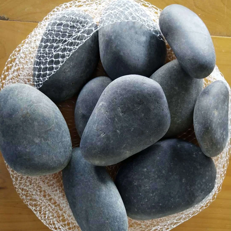 Высококачественная Черная потертая галька для украшения сада