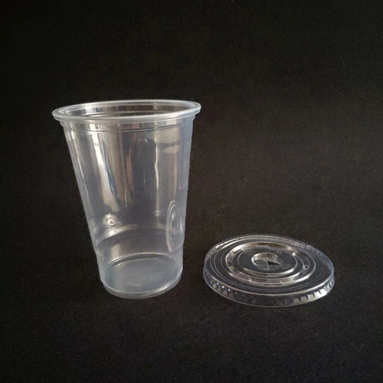 Odm 16Oz Heat Resistance Food Safe Clear Pp Juice Cup With Flat Lid Wholesaler