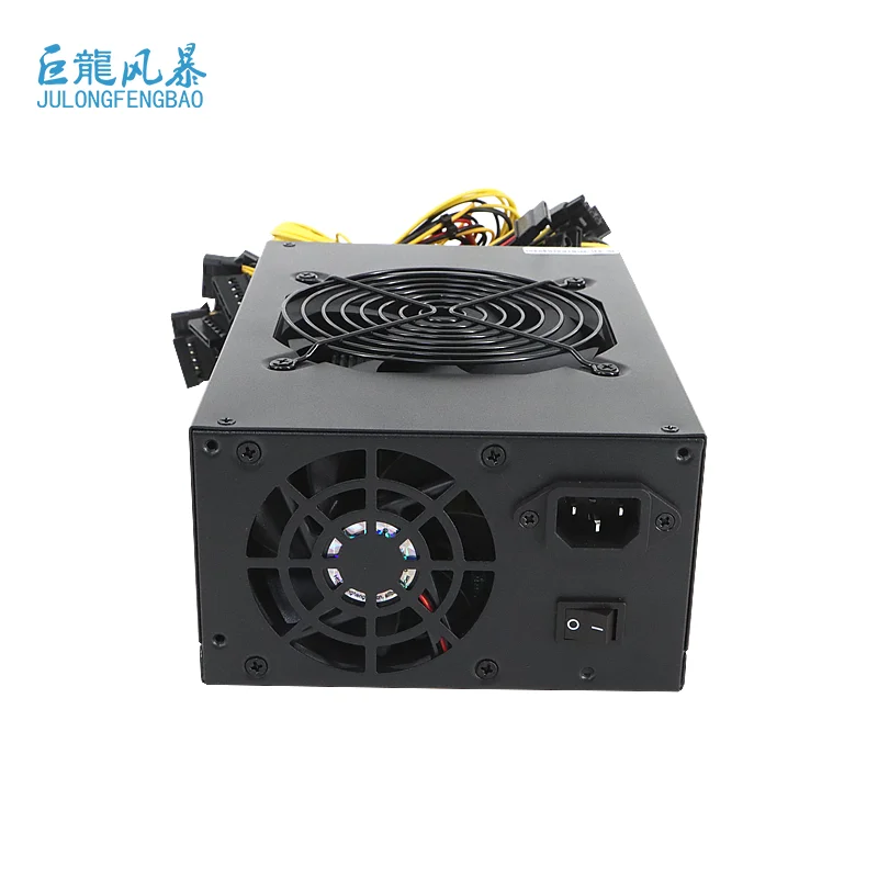 1800w Pc Psu Three Fans Quiet Power Supply 12v Atx Black 2000w Power Supply Support 8 Graphics Card Power Supply