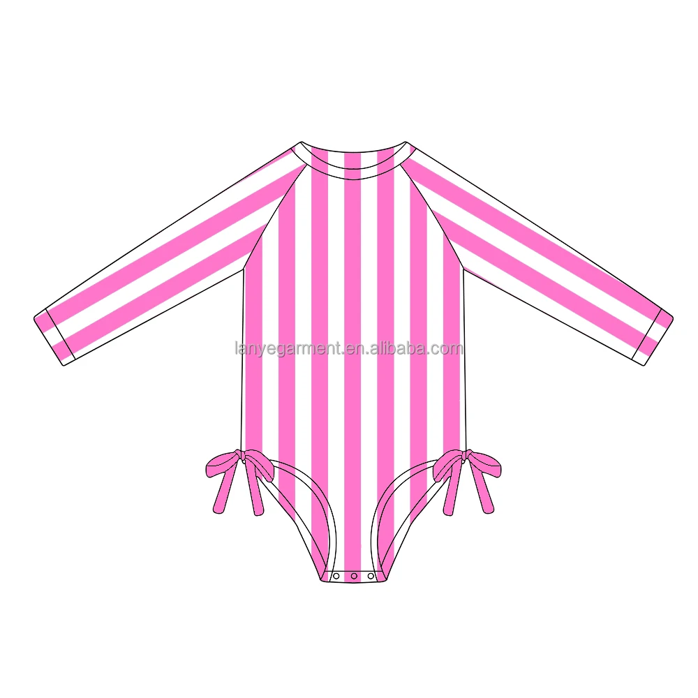 Fashion Print Baby Swimming Suit Long Sleeve Bathing Suit Nylon Baby Swimwear