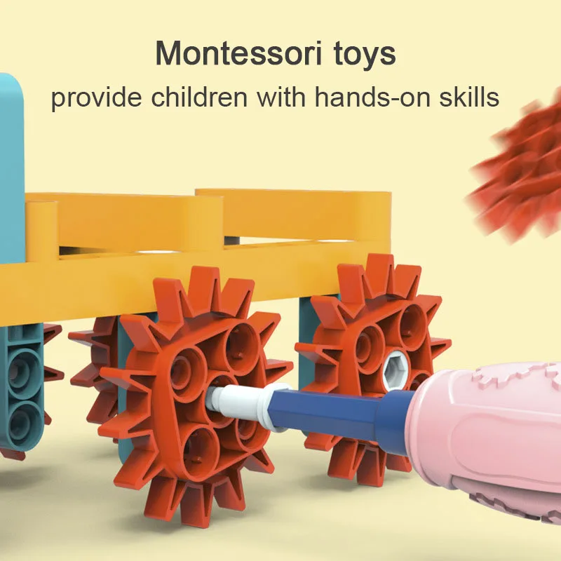 116Pcs Electric Mechanical Gear Building Blocks For Children Science Education Large Particle Assembly Educational Toys Boys