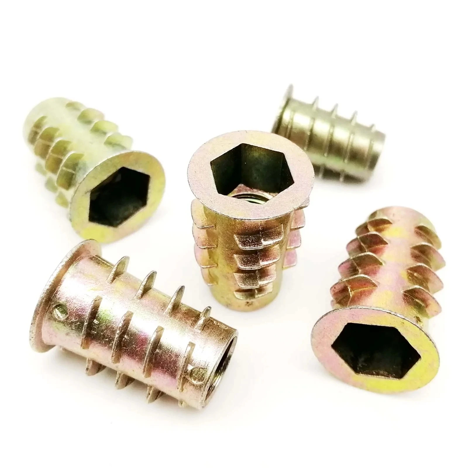 M4 M5 M6 M8 M10 Metal Hexagon Hex Socket Allen Head Embedded Insert Nut E-Nut for Wood Furniture Inside and Outside Thread