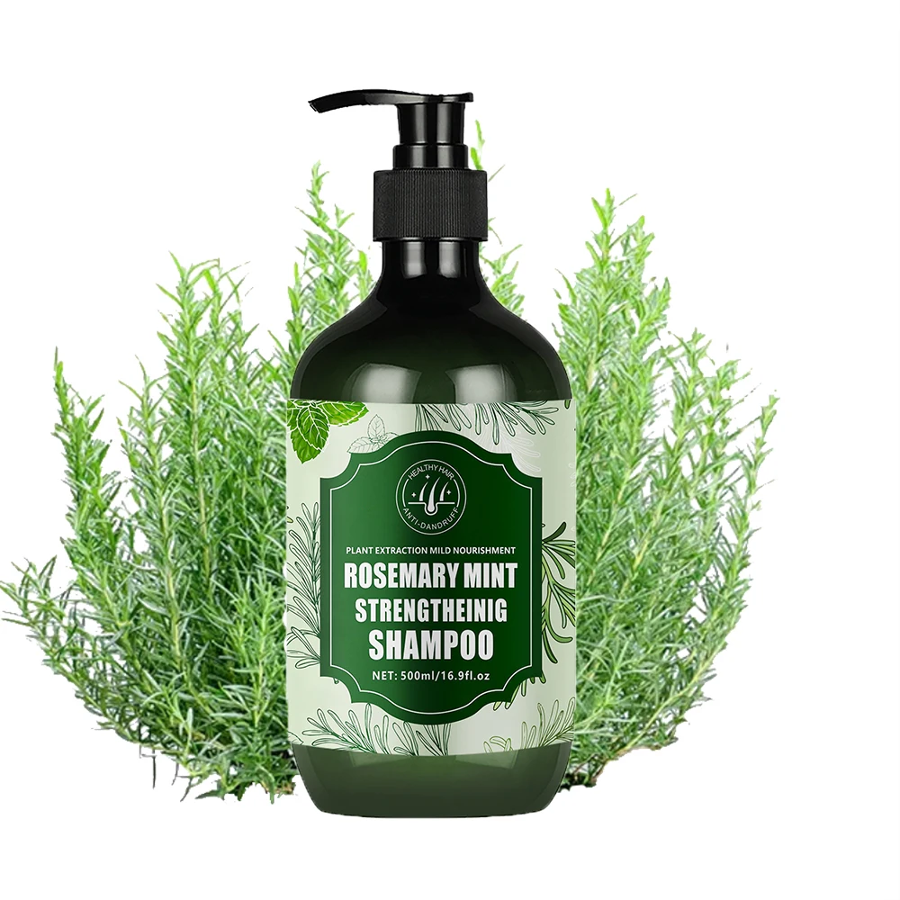 OEMODM strong root building hair rosemary mint raw shampoo anti-hair loss refreshing shampoo 500ML can be OEM