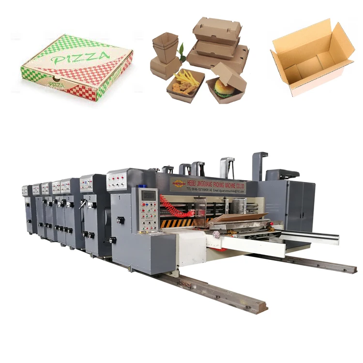TOP SALE corrugated carton pizza box 2 color flexo printing making machine