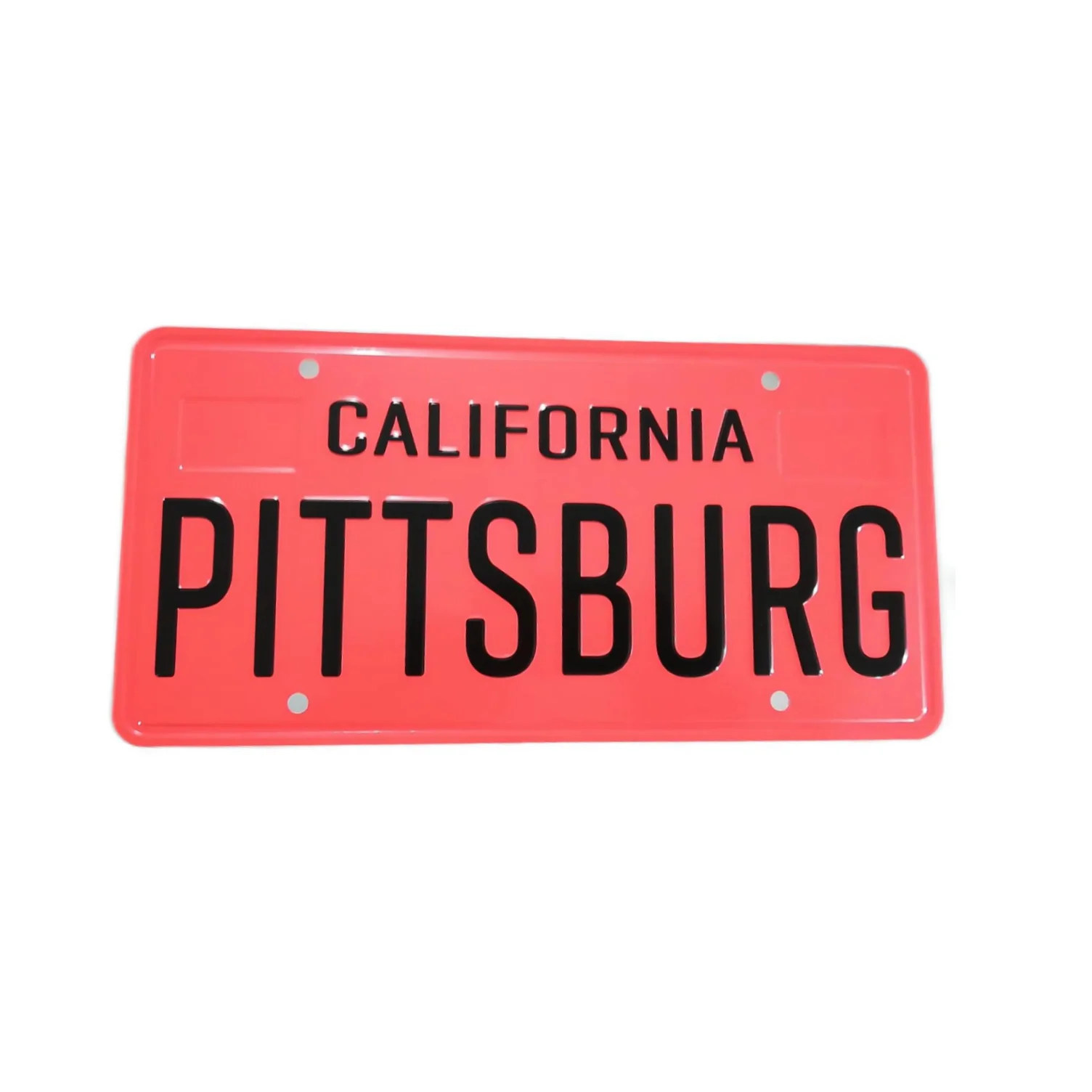 Wholesale Popular Design Custom Embossed Metal Aluminum Souvenir Gift For California Pittsburg As Car License Plate