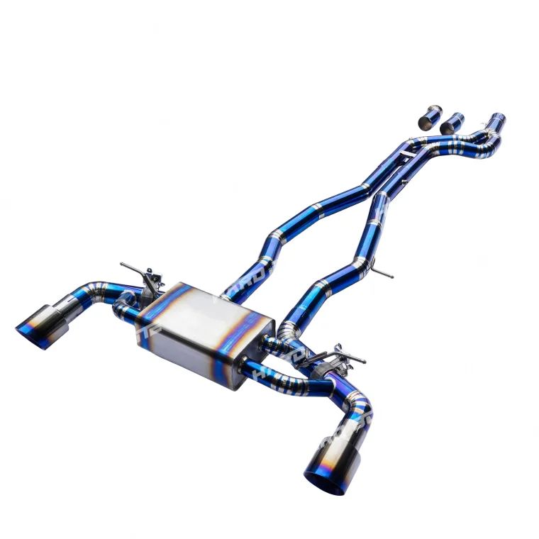 High Quality Popular bluish titanium performance alloy exhaust tips valve engine variable for TOYOTA SUPRA A90 3.0T