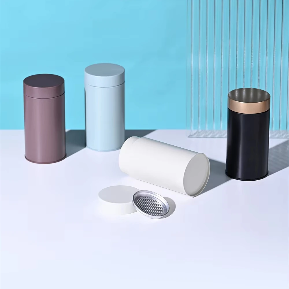 62mm metal tin cans tea packaging jar coffee powder airtight tinplate cans with hand pressing sealing