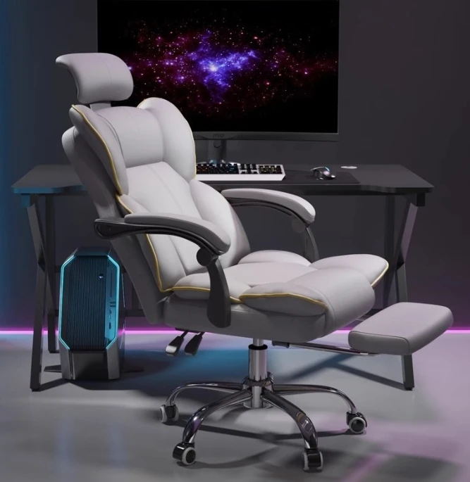 Home Office Furniture Comfortable Adjustable Leather PC Computer Meeting Room Manager Office Chair with Footrest