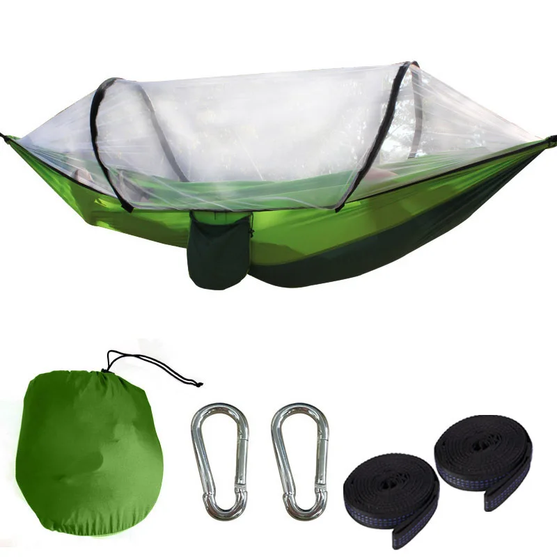 OEM 210T Nylon single double outdoor hiking Nylon Portable sewing hanging Parachute Camping Tent Hammock bed