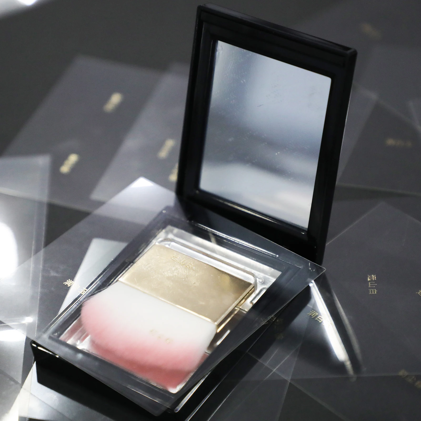 Used for barrier film inside the makeup case PET Hd Protective film The thickness is 0.11cm  Customizable LOGO text or color