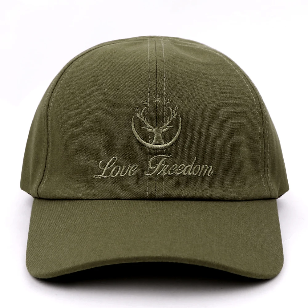 Qianzun unstructured custom 6 panel embroidery logo hemp dad baseball cap without top button