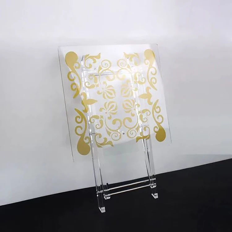 Custom Modern Pattern Foldable Round Square Acrylic Coffee Table Dining Table