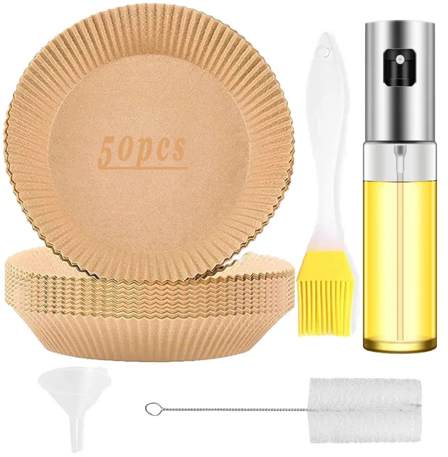 54 sets of special paper for air fryer silicone oil paper barbecue oven silicone oil paper spray bottle set