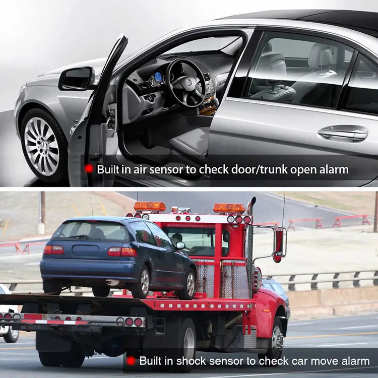 Car universal two way siren and lcd remote control speaking car alarm system dc 12v 120db car alarms with voice