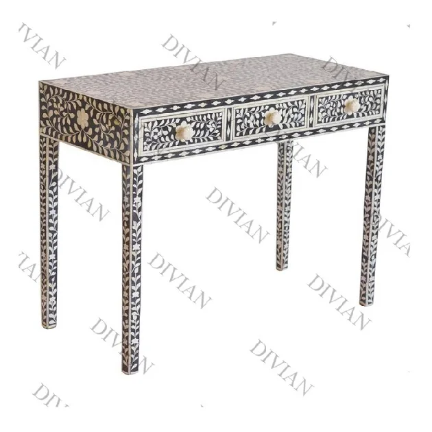 Manufacturers of Console Table Bone Inlay Console Table With Mirror For Living Room Inlay Furniture Bone Inlay Furniture Jodhpur