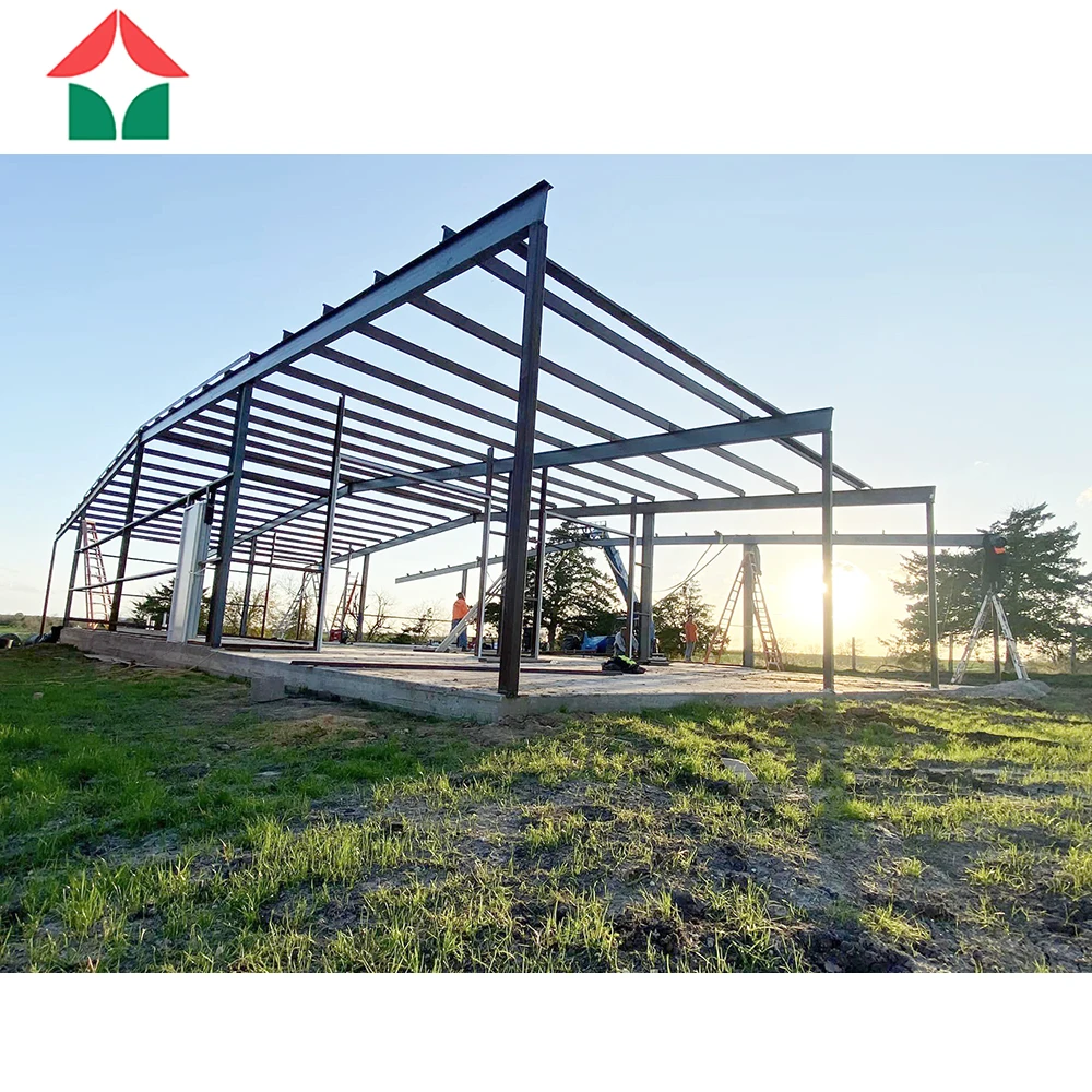 Low cost cheap price prefabricated light steel structure warehouse workshop metal building with sandwich panel wall and roof.