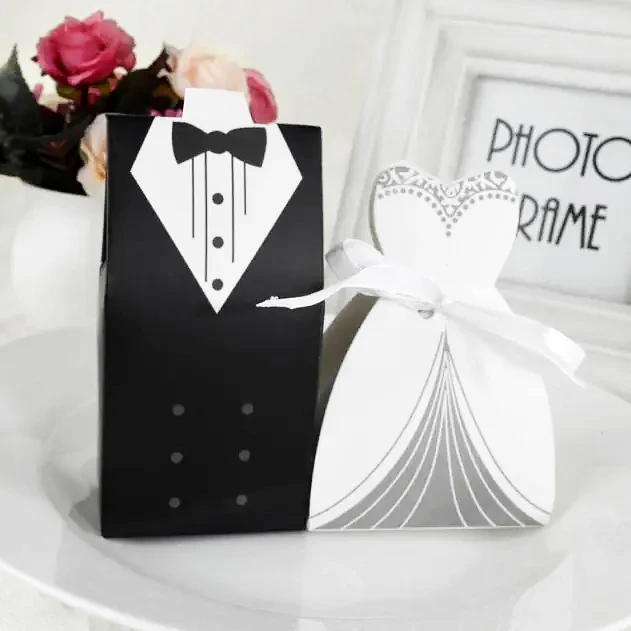 Wedding Party Candy Favor Boxes Wedding Dresses Decoration Chocolate Candy Packaging Gifts Box For Guests