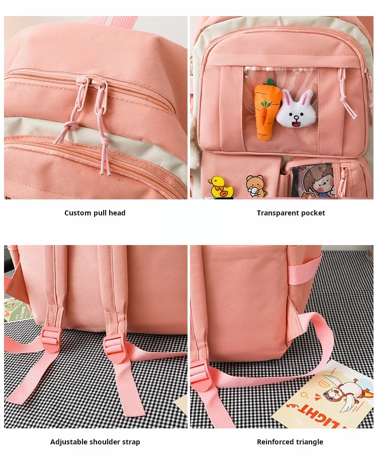 Trendy School Bag 2024 For 5 Piece Student School Bag Set Cute College Backpack Set For Girls Teenagers