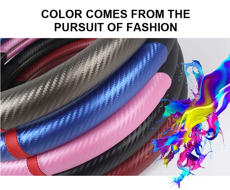 China factory price Universal Steering Wheel Covers Carbon Fiber 15 Inch Auto Car Steering Wheel Cover