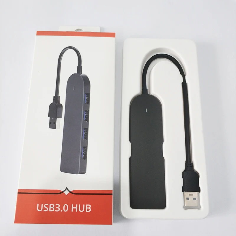 4 Port USB 3.0 Ultra Slim Data Hub USB hub LED white power adapter Slim Foldable Cord Design Universal Compatibility USB hub