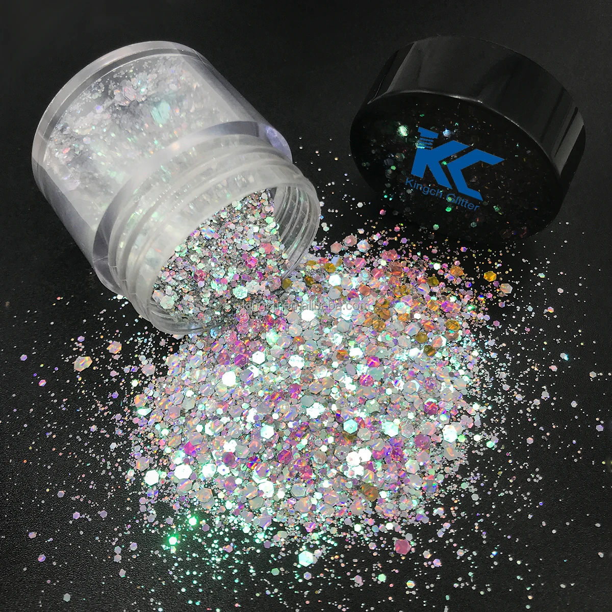 Holographic Laser Purple Flakes Chunky Mixed Size Glitter Powder
