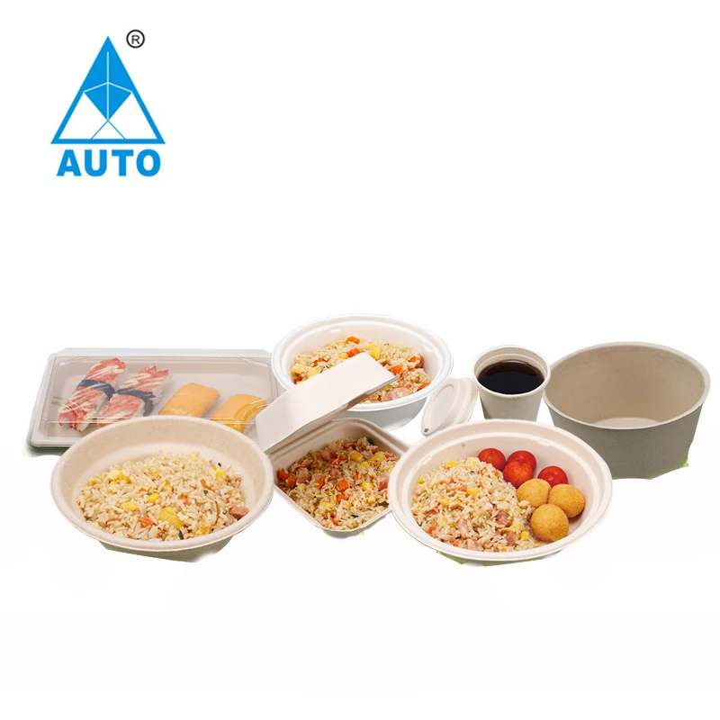 Disposable Tableware Production Line of Sugarcane Bagasse Plate Making Machine