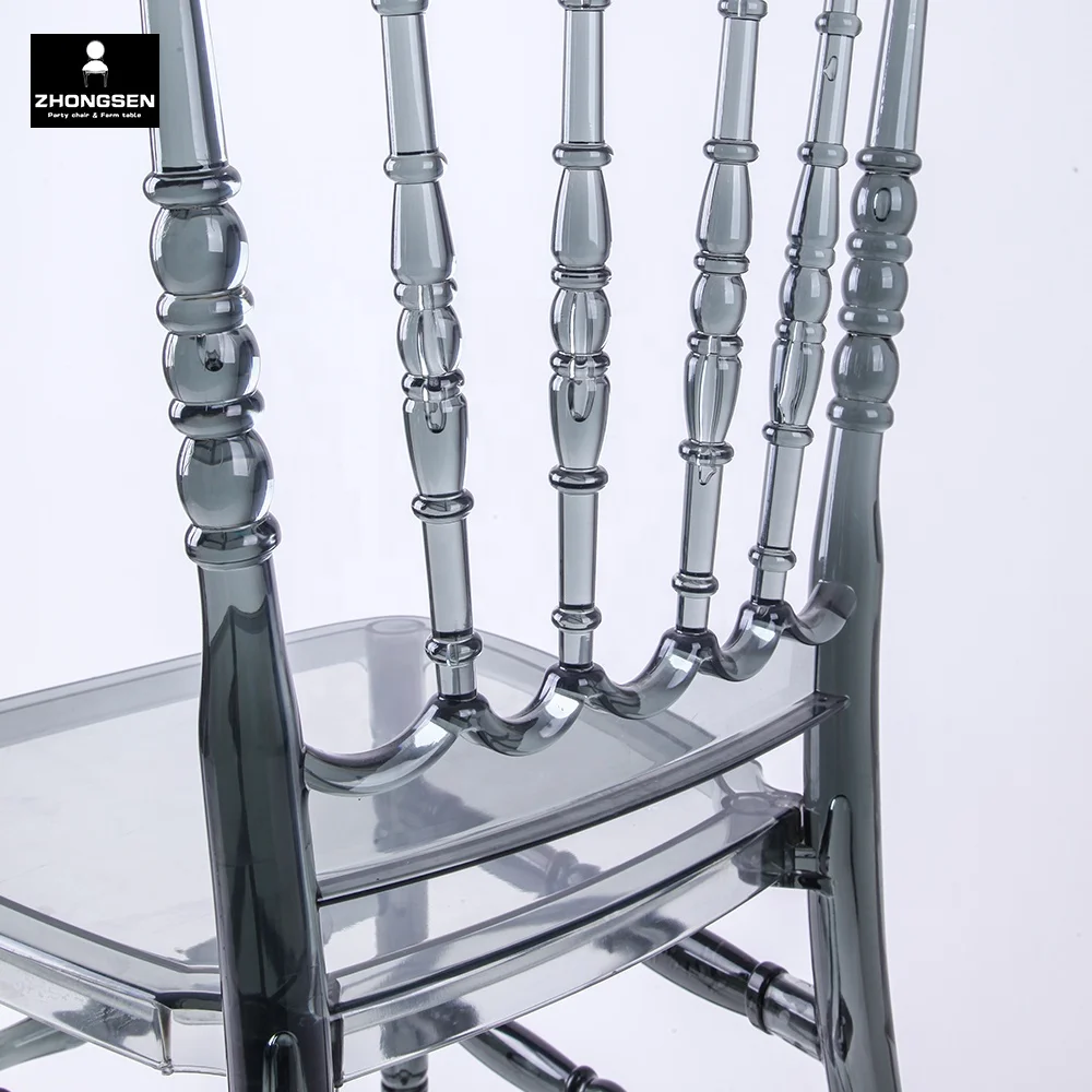 Rental Event Clear Grey Napoleon Chairs for Garden Wedding