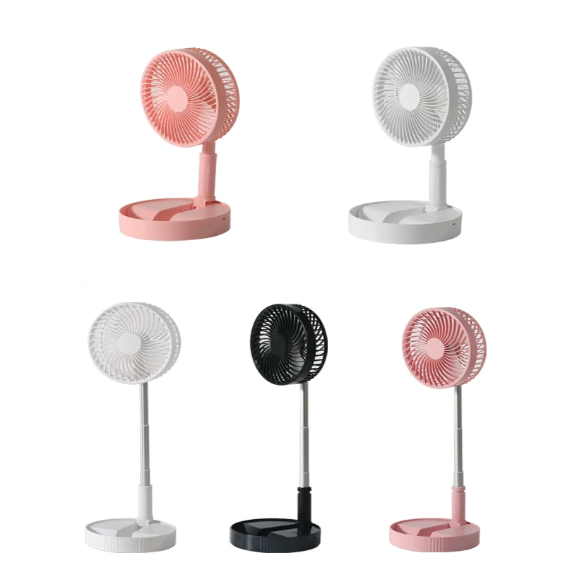 8inch rechargeable table fan portable USB stand folding pedestal fan li-ion battery foldable standing cooling fan