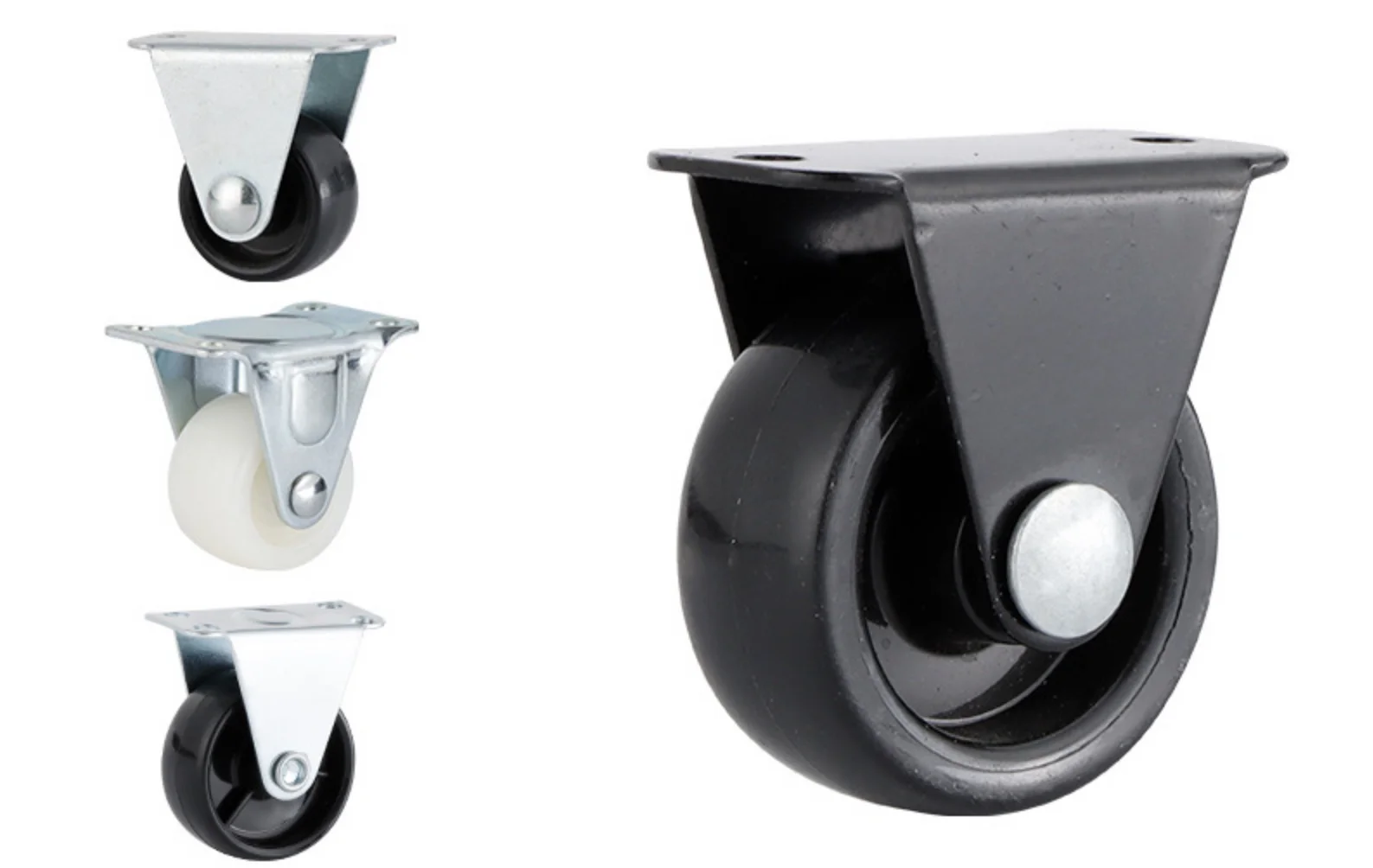 Manufacturer 50 mm White Wheel PP Rigid Caster 2 Inch Furniture Light Duty Fixed Castor