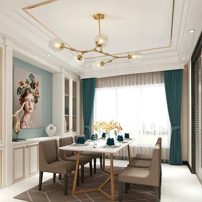 Nordic postmodern chandelier glass chandelier living room dining room bedroom simple lamps magic bean molecular glass chandelier