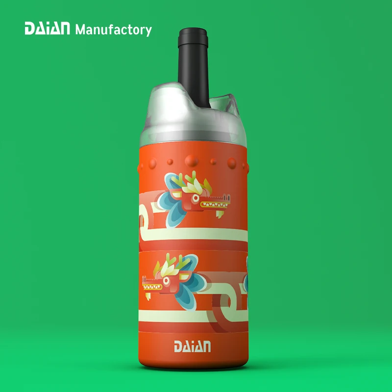 2022 New Design UV Printing Double Wall Stainless Steel 750ml Wine Bottle Champagne Ice Wine Chiller Bucket