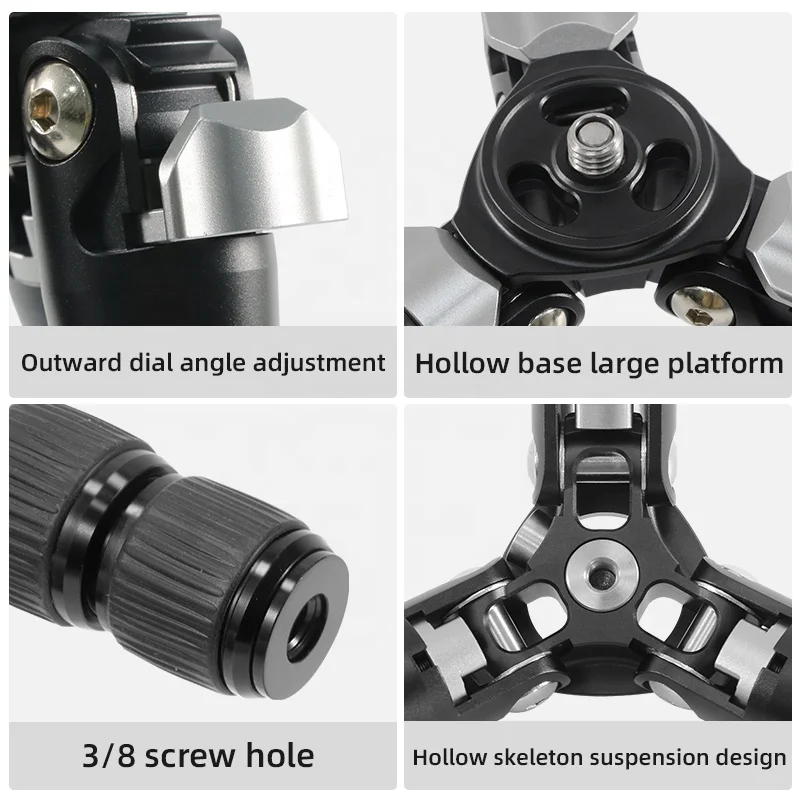 BEXIN Portable Adjustable Professional Desktop Mini Carbon Fiber Tripod Stand for Phone Digital SLR video Camera