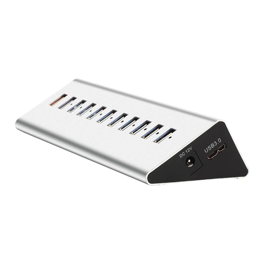  Многопортовый Алюминиевый usb-концентратор QC 3 0 порт для быстрой зарядки 10 usb поддержка передачи данных 5 Гбит/с концентратор