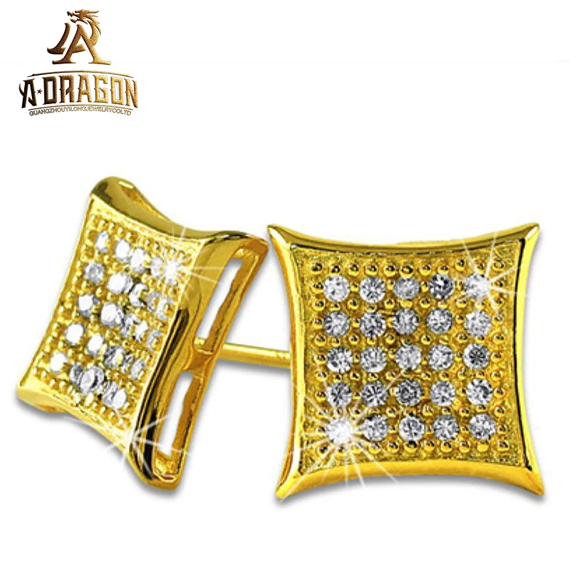 VVS Stud Moissanite Earrings Factory Wholesale Pass Diamond Test Bling Ice Out Square Buagette Brilliant Cut 925 Silver Jewelry