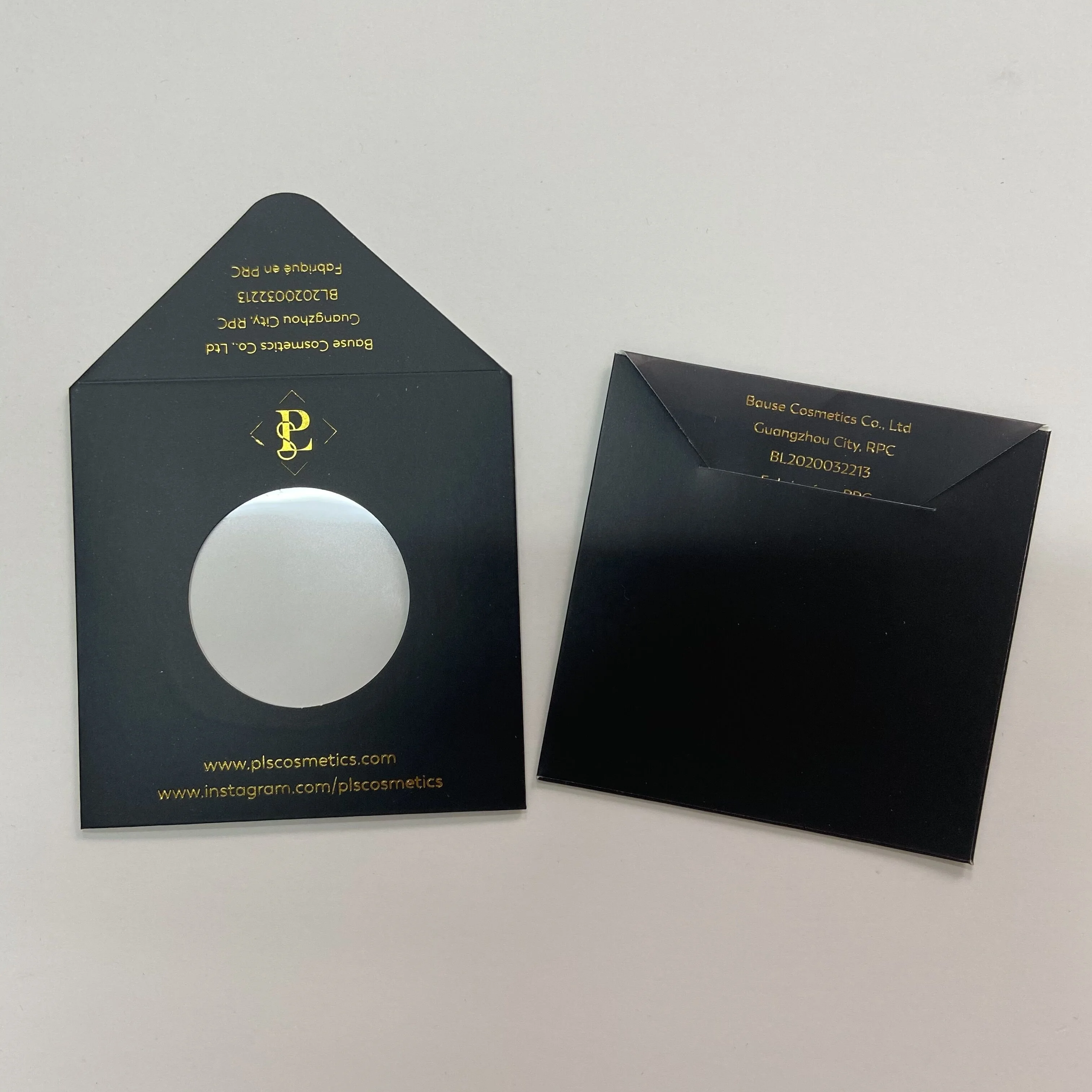 
Fancy rose gold foil inside printed custom size black card sleeve gift packaging paper envelope 