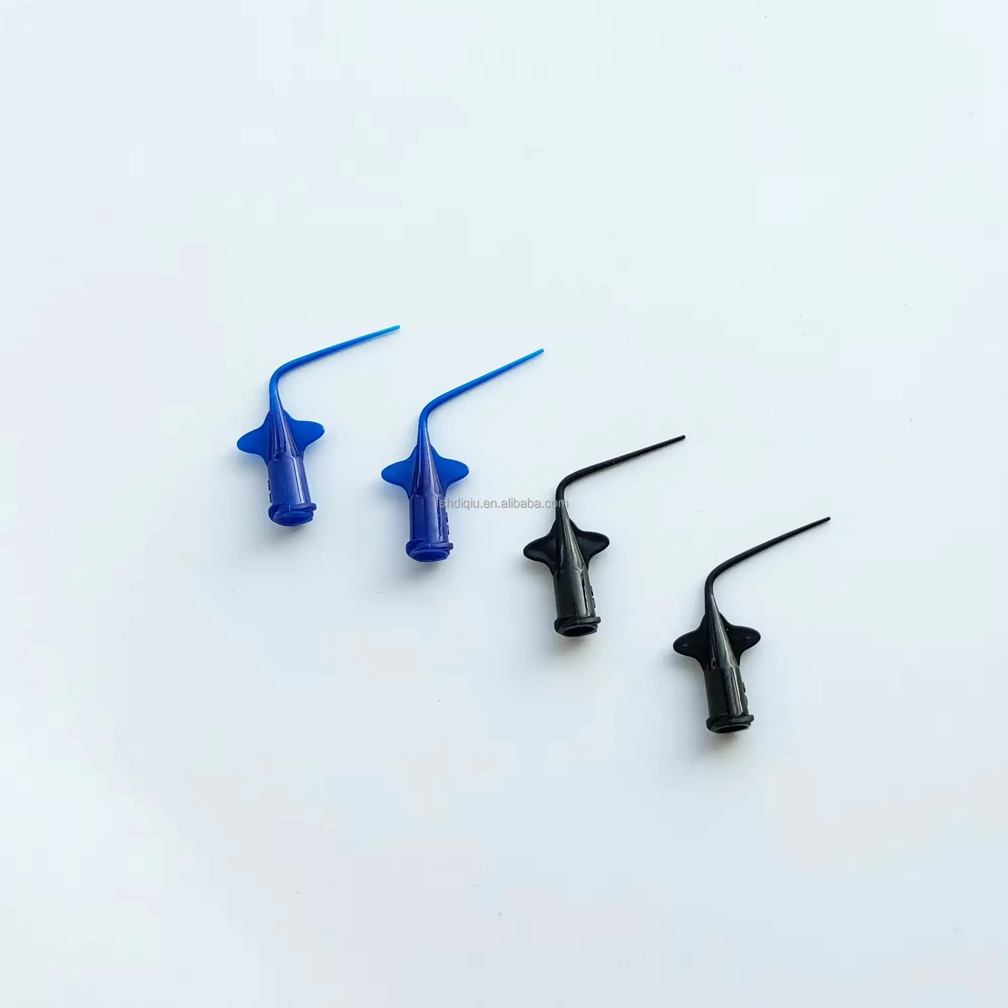 Hot sale bendable capillary tip dental disposable plastic pre-bent long curved dental needles with capillary tip