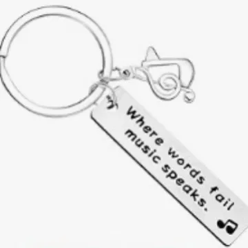 Where Words Fail Music Speaks Keyring Inspiration Keychain Gifts Note Keychain Music Student Music Lover Gift Musicians Keychain