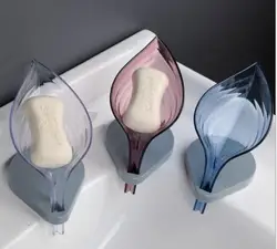 Self Draining Leaf Shape Soap Box Soap Holder with Draining Tray for Shower Bathroom Kitchen