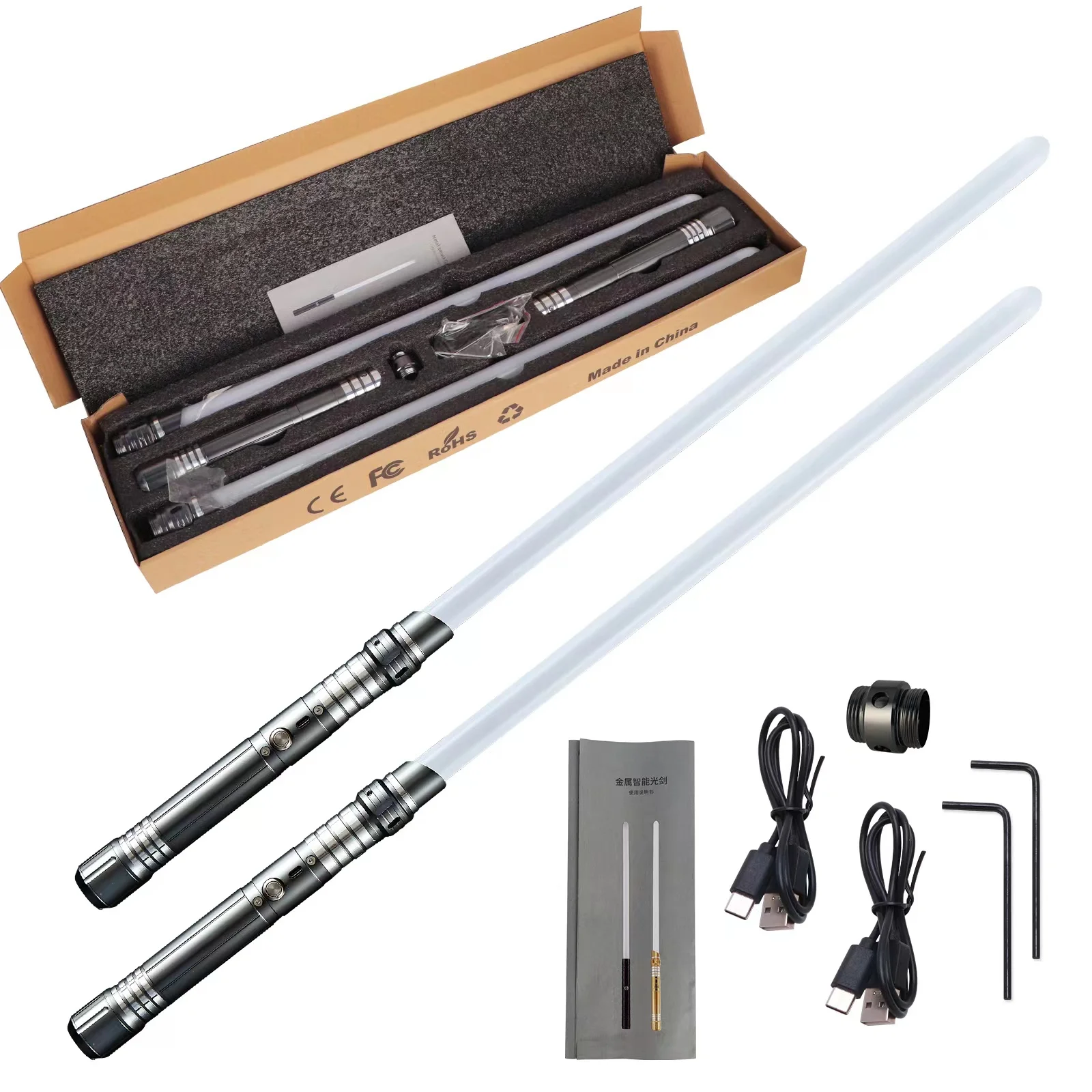 Metal Hilt Laser Sword Dueling Force Lightsaber  With bluetooth function Led Flashing Light Up Sword For Party