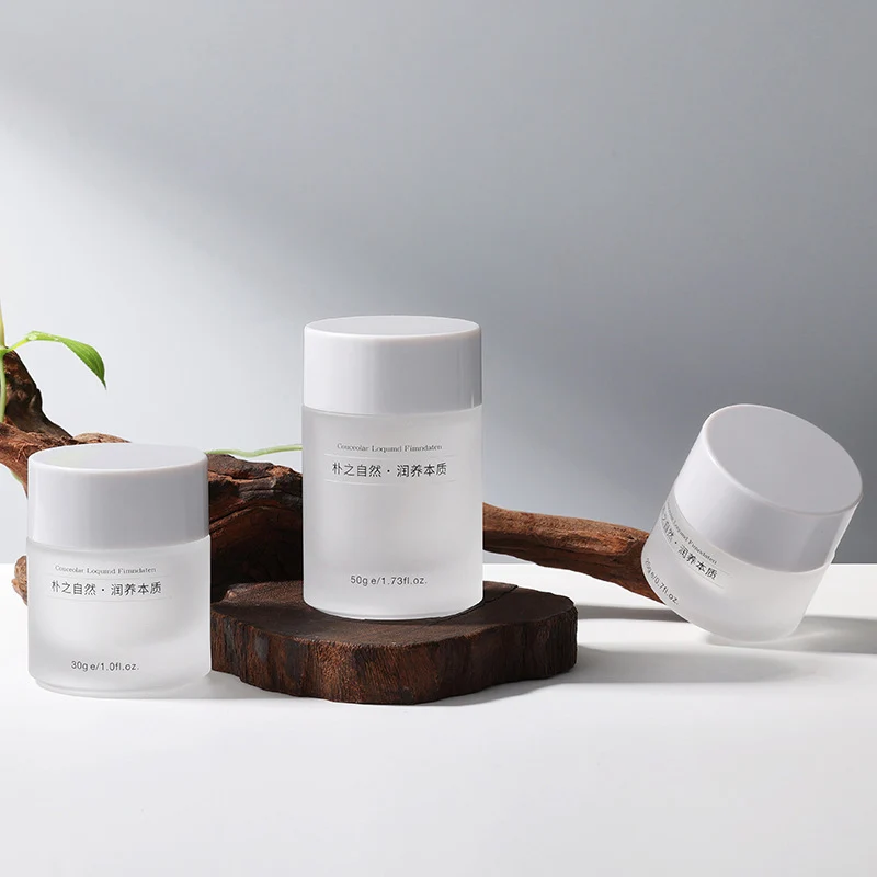 Best Sell Luxury Glass Amber Frosted Jar 20g Eye Cream Jar 30g 50g Pink Lotion Cream Skincare Cosmetic Packing Jar Ready to ship